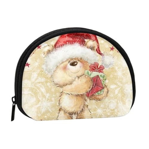 Mini-Tasche im Musikstil, Geldbörse, Kleingeldtasche, für Damen, Mädchen, Kinder, Nikolausmütze Geschenk und Frohe Weihnachten, Einheitsgröße von Shunieg