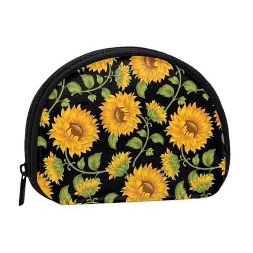 Mini-Tasche mit Pferde-Streifen-Muster, Geldbörse, Kleingeldtasche für Damen, Mädchen, Kinder, Sonnenblumenmuster, Einheitsgröße von Shunieg