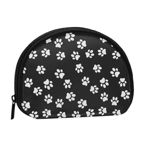 Niedliche Tier-Fuchs-Blumen-Aufbewahrungstasche Mini-Tasche Geldbörse Kleingeldtasche für Damen, Mädchen, Kinder, Pfotenabdruck, Einheitsgröße von Shunieg