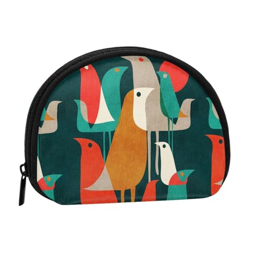 Niedliche Tier-Fuchs-Blumen-Aufbewahrungstasche Mini-Tasche Geldbörse Kleingeldtasche für Damen, Mädchen, Kinder, Vogelherde, Einheitsgröße von Shunieg