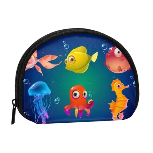 Sea Life Muschel-Aufbewahrungstasche, Mini-Tasche, Geldbörse, Wickeltasche für Damen, Mädchen, Kinder, Sea Life, Einheitsgröße von Shunieg