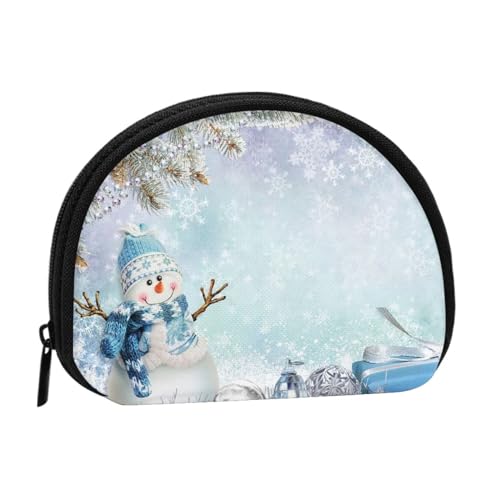 Sea to Shining Sea Patriotische Muschel-Aufbewahrungstasche, Mini-Tasche, Geldbörse, Wickeltasche für Damen, Mädchen, Kinder, Niedlicher Schneemann, Einheitsgröße von Shunieg