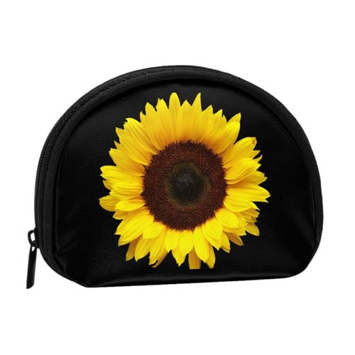 Sea to Shining Sea Patriotische Muschel-Aufbewahrungstasche, Mini-Tasche, Geldbörse, Wickeltasche für Damen, Mädchen, Kinder, Sonnenblumen-Hintergrund, Einheitsgröße von Shunieg