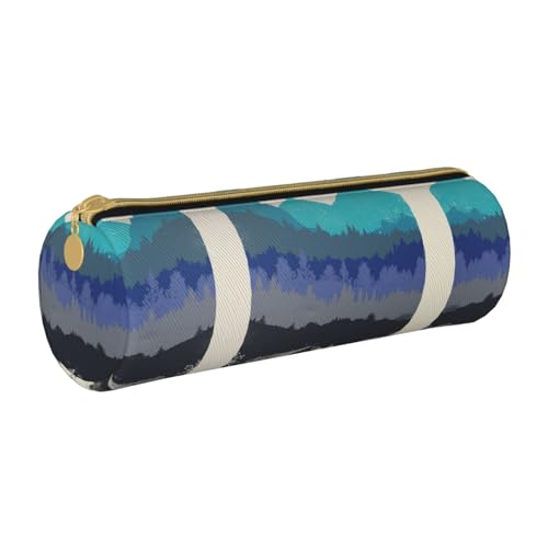 Shunieg Red Fox Rustikale Kabine Runde Leder Federmäppchen - Große Kapazität Federmäppchen für Jungen und Mädchen von Shunieg