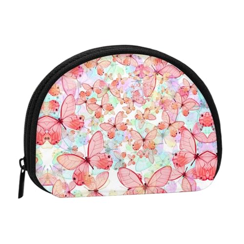 Wasserfall-Malerei-Aufbewahrungstasche, Mini-Tasche, Geldbörse, Kleingeldtasche für Damen, Mädchen, Kinder, rosa Schmetterling (Pink Butterfly), Einheitsgröße von Shunieg