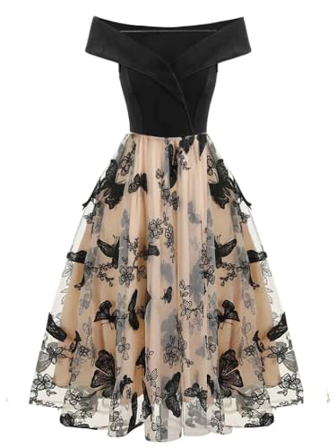 Homecoming Dresses for Teens Off Shoulder Short Prom Dresses Cocktail Gowns(XL,Black) von ShuoBeiter