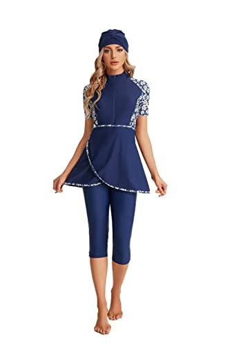 ShuoBeiter Badebekleidung Sonnenbekleidung Surfbekleidung Kurzarm Damen Mädchen Plus Size Badebekleidung Strandbekleidung (S, S4) von ShuoBeiter