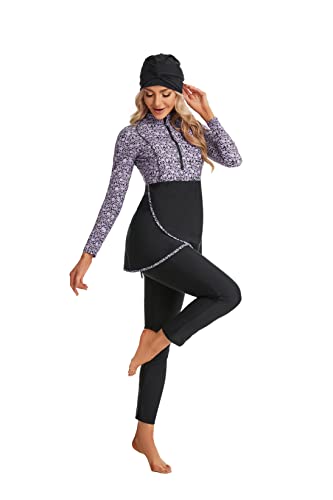 ShuoBeiter Burkini Badeanzüge für Damen Bescheidene Bademode Islamischer Langarm Badeanzug Vollständiger Hijab(4XL,S2) von ShuoBeiter