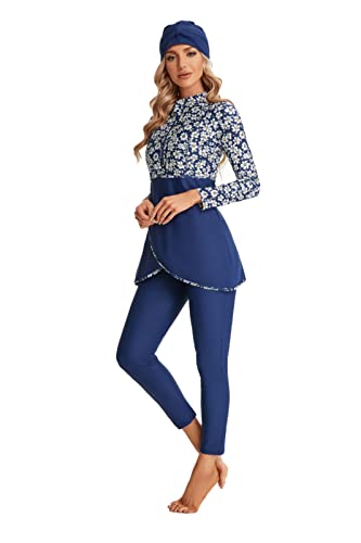 ShuoBeiter Burkini Badeanzüge für Damen Bescheidene Bademode Islamischer Langarm Badeanzug Vollständiger Hijab(XL,S1) von ShuoBeiter