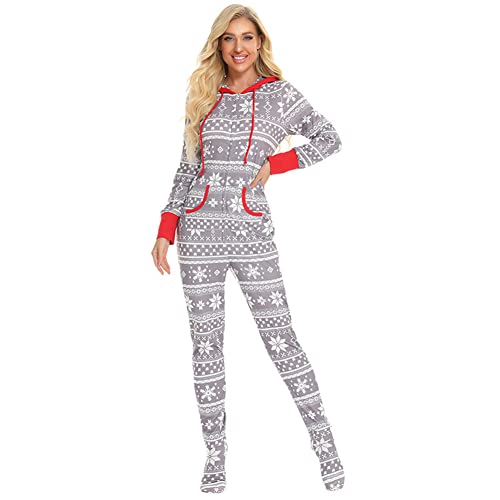 ShuoBeiter Familie Matching Weihnachten Onesies Pyjamas, Urlaub niedlich gedruckt Homewear (S, Z2) von ShuoBeiter