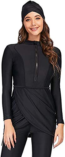 ShuoBeiter Full Cover Burkini Muslim Bademode Modest Badeanzug für Frauen Islamische Hijab Beachwear Badeanzug Sport Lange Ärmel(6XL,S4) von ShuoBeiter