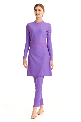 Muslim Swimsuit for Women Girls Long Sleeve Modest Swimwear 3 Piece Islamic Muslim Costume with Hijab (6XL,S6) von ShuoBeiter