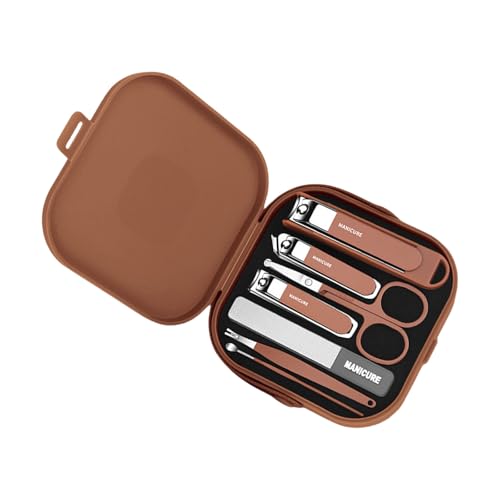 Maniküre-Set, Nagelknipser-Set, 7-teilig, Edelstahl, Nagelpflegeset, Pediküre-Set mit Reiseetui, für Damen und Herren von Shurhome