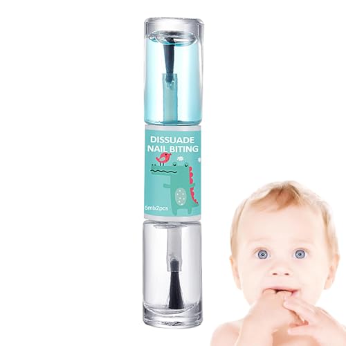 Shurzzesj Stop Nail Biting Polish – 10 ml Kinder-Nagellack, Anti-Biss-Flüssigkeit, freundliches bitteres Design, Nagelbeiß-Stopp-Werkzeug für Kinder, Jugendliche jeden Alters, Kleinkinder, Erwachsene von Shurzzesj