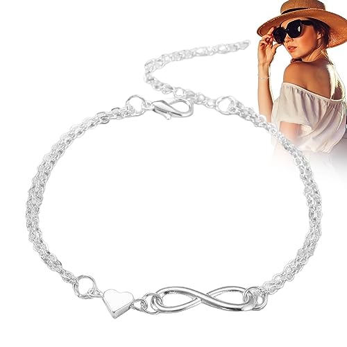 Shurzzesj Unendlichkeits-Herz-Armbänder, Unendlichkeitssymbol-Schmuck für Frauen – Herz-Symbol-Charm-Gliederarmband, von Shurzzesj