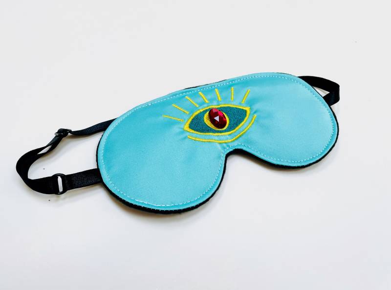 Drittes Auge Schlafmaske Aqua Satin Reiseaugenbinde Mit Rotem Kristall Drittes Auge Schlafmaske Aqua Satin Reiseaugenbinde Mit Rotem Kristall von ShushBear