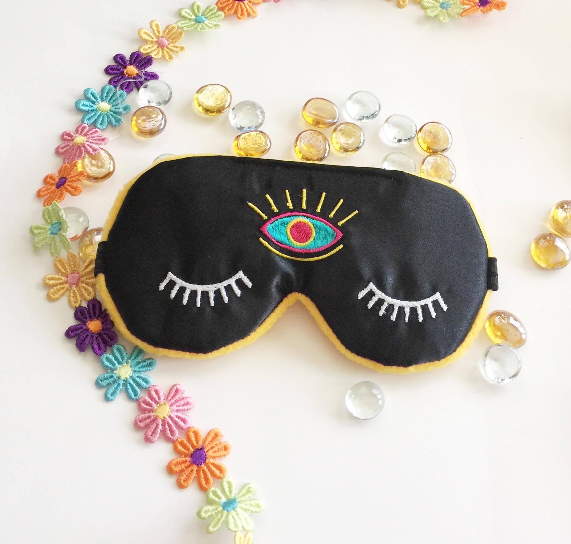 Drittes Auge Schlafmaske Bestickte Satin Reise-Augenbinde Drittes Auge Schlafmaske Bestickte Satin Reise-Augenbinde von ShushBear