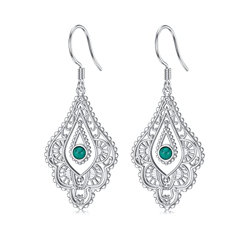 Boho Vintage Ohrringe 925 Sterling Silber Türkis Ohrringe Hängend Türkis Schmuck Boho Schmuck Geschenke für Frauen Damen von Shusukue