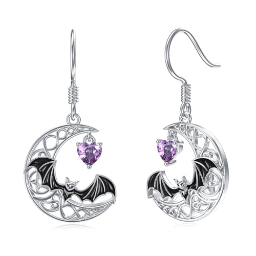 Fledermaus-Ohrringe für Frauen 925 Sterling Silber Sterling Silber Fledermaus Ohrringe Halloween Geschenke Gothic-Schmuck von Shusukue