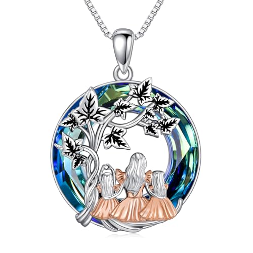 Shusukue Mutter und Tochter Silberkette Kristall Herzförmige Halskette mit Vergoldet Halskette für Damen 925 Silber Schmucks Muttertagsgeschenk Damen von Shusukue