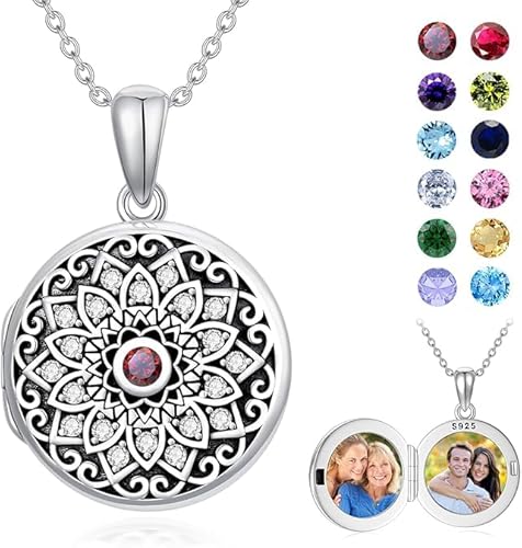 Shusukue Personalisierte Amulett zum öffnen Silber 925 Silber Medaillon zum öffnen für Bilder Alskette Herzkette mit Gravur Foto Amulett Anhänger Herzmedallion von Shusukue