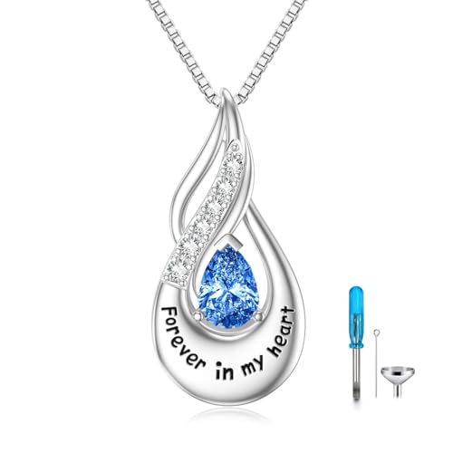 Shusukue Urnenketten für Asche 925 Sterlingsilber Tropfenform Geburtsstein September Unendlichkeits Gedenkkette Für immer in meinem Herzen Asche Anhänger zum Befüllen Shusukue Urnenketten für Asche 925 Sterlingsilber Tropfenform Geburtsstein September Unendlichkeits Gedenkkette Für immer in meinem Herzen Asche Anhänger zum Befüllen von Shusukue