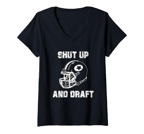 Damen Halt die Klappe und drafte den Fantasy Football League Champion 2024 T-Shirt mit V-Ausschnitt Damen Halt die Klappe und drafte den Fantasy Football League Champion 2024 T-Shirt mit V-Ausschnitt von Shut Up and Fantasy Football 2024 League Champion