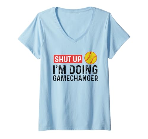 Damen Halt die Klappe, ich Mache Gamechanger-Baseball T-Shirt mit V-Ausschnitt Damen Halt die Klappe, ich Mache Gamechanger-Baseball T-Shirt mit V-Ausschnitt von Shut up I'm doing gamechanger Tee