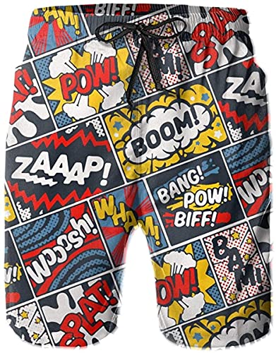 Shuwekk Herren-Badehose mit amerikanischer Flagge, Sommer, Surf-Shorts, Board-Shorts, schnelltrocknend, Strandshorts mit Netzfutter von Shuwekk