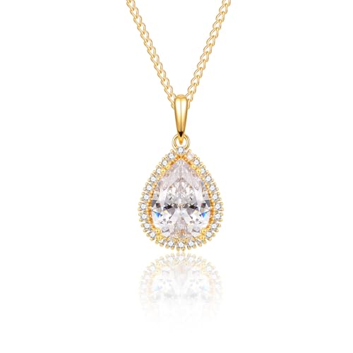 Goldkette Damen Halskette Schmuck Geschenk für Frauen Freundin Braut an Hochzeit Geburtstag Weihnachten Valentinstag von Shuxin