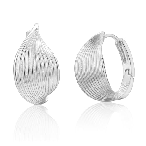 Ohrringe Silber für Damen Frauen, Klein Gedrehte Creolen Silber Huggie Knorpel Ohrringe 12 mm von Shuxin