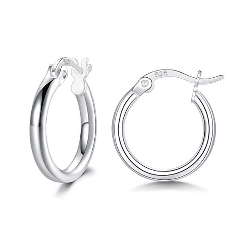 Shuxin Creolen Silber Damen Ohrringe, 925 Sterling Silber Creolen Ohrringe, Durchmesser 20mm Klein Schlafen Kreolen Ohrringe, Hypoallergen Unisex Creolen Ohrringe, Kommt in Schmuck Geschenk Box von Shuxin