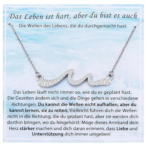 Inspirierende Geschenke für Frauen, durch die Wellen des Lebens, das Leben ist hart, aber so bist du, Ermutigung Kette Geschenk für Freunde Schwester zum Geburtstag von Shuxin