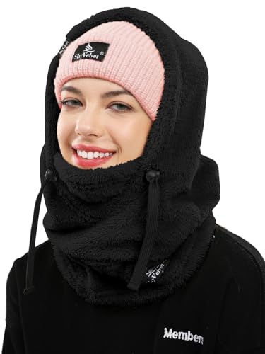 Shy Velvet Plüsch Sturmhaube Mütze Winter Thermo Skimaske Wolle Balaclava für Radfahren, Snowboarden, Skifahren, Motorradfahren Winddicht Gesichtshaube für Herren/Damen von Shy Velvet