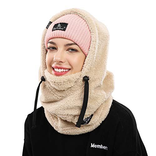 Shy Velvet Plüsch Sturmhaube Mütze Winter Thermo Skimaske Wolle Balaclava für Radfahren, Snowboarden, Skifahren, Motorradfahren Winddicht Gesichtshaube für Herren/Damen von Shy Velvet