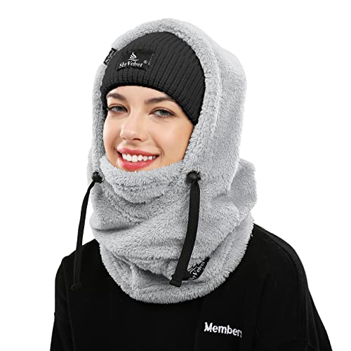 Shy Velvet Plüsch Sturmhaube Mütze Winter Thermo Skimaske Wolle Balaclava für Radfahren, Snowboarden, Skifahren, Motorradfahren Winddicht Gesichtshaube für Herren/Damen von Shy Velvet