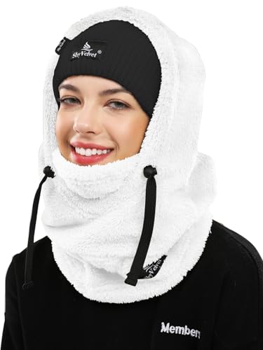 Shy Velvet Plüsch Sturmhaube Mütze Winter Thermo Skimaske Wolle Balaclava für Radfahren, Snowboarden, Skifahren, Motorradfahren Winddicht Gesichtshaube für Herren/Damen von Shy Velvet