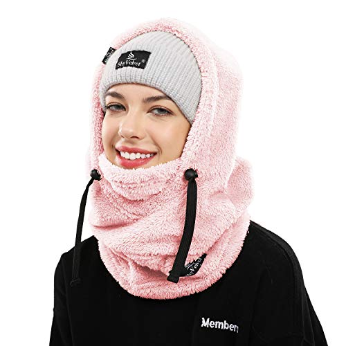 Shy Velvet Plüsch Sturmhaube Mütze Winter Thermo Skimaske Wolle Balaclava für Radfahren, Snowboarden, Skifahren, Motorradfahren Winddicht Gesichtshaube für Herren/Damen von Shy Velvet