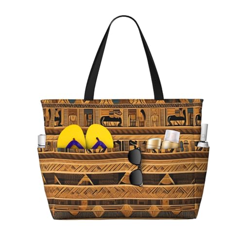 ShyHhts Ägyptische Fresken große Kapazität Strand-Reisetasche, Damen-Handtasche ist wasserdicht und sanddicht, geeignet für Reisen, Strandurlaub usw. ShyHhts Ägyptische Fresken große Kapazität Strand-Reisetasche, Damen-Handtasche ist wasserdicht und sanddicht, geeignet für Reisen, Strandurlaub usw. von ShyHhts