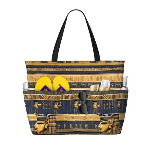 ShyHhts Ägyptische Pharaonische Fresken große Kapazität Strand Reisetasche Damen Handtasche ist wasserdicht und sanddicht, geeignet für Reisen, Strandurlaub usw. ShyHhts Ägyptische Pharaonische Fresken große Kapazität Strand Reisetasche Damen Handtasche ist wasserdicht und sanddicht, geeignet für Reisen, Strandurlaub usw. von ShyHhts
