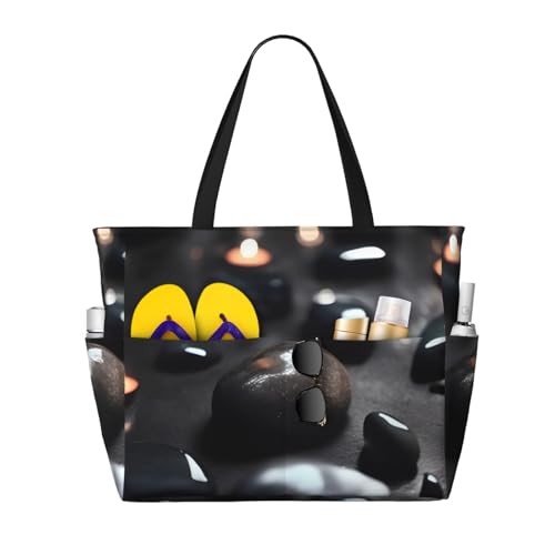 ShyHhts Black Mystery Heart Stone Große Kapazität Strand Reisetasche Damen Handtasche ist wasserdicht und sanddicht, geeignet für Reisen, Strandurlaub usw. ShyHhts Black Mystery Heart Stone Große Kapazität Strand Reisetasche Damen Handtasche ist wasserdicht und sanddicht, geeignet für Reisen, Strandurlaub usw. von ShyHhts
