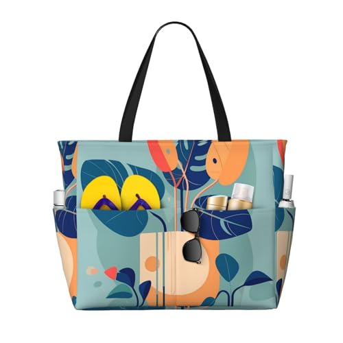 ShyHhts Blau-orange Turtleback Bambus große Kapazität Strand Reisetasche Damen Handtasche ist wasserdicht und sanddicht, geeignet für Reisen, Strandurlaub usw. ShyHhts Blau-orange Turtleback Bambus große Kapazität Strand Reisetasche Damen Handtasche ist wasserdicht und sanddicht, geeignet für Reisen, Strandurlaub usw. von ShyHhts