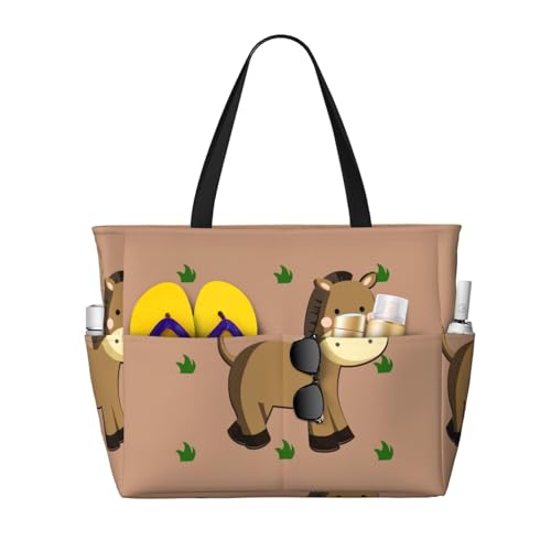 ShyHhts Cartoon-Esel große Kapazität, Strand-Reisetasche, Damen-Handtasche ist wasserdicht und sanddicht, geeignet für Reisen, Strandurlaub usw. ShyHhts Cartoon-Esel große Kapazität, Strand-Reisetasche, Damen-Handtasche ist wasserdicht und sanddicht, geeignet für Reisen, Strandurlaub usw. von ShyHhts