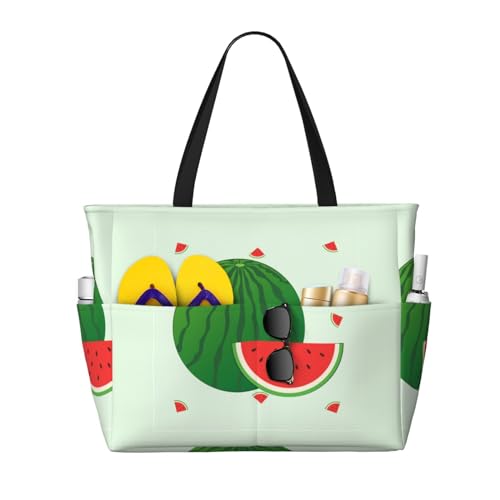 ShyHhts Cartoon-Wassermelonen-Reisetasche mit großem Fassungsvermögen, Damen-Handtasche ist wasserdicht und sanddicht, geeignet für Reisen, Strandurlaub usw. ShyHhts Cartoon-Wassermelonen-Reisetasche mit großem Fassungsvermögen, Damen-Handtasche ist wasserdicht und sanddicht, geeignet für Reisen, Strandurlaub usw. von ShyHhts