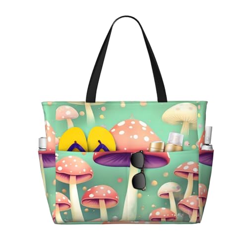 ShyHhts Dream Mushroom Strand-Reisetasche, große Kapazität, Damen-Handtasche ist wasserdicht und sanddicht, geeignet für Reisen, Strandurlaub usw., Schwarz ShyHhts Dream Mushroom Strand-Reisetasche, große Kapazität, Damen-Handtasche ist wasserdicht und sanddicht, geeignet für Reisen, Strandurlaub usw., Schwarz von ShyHhts
