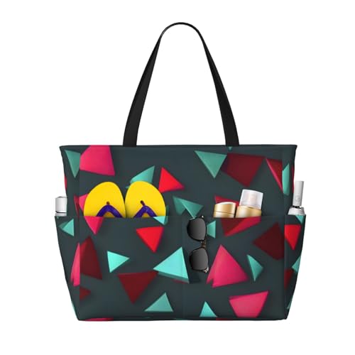 ShyHhts Dreieckiges Muster, große Kapazität, Strand-Reisetasche, Damen-Handtasche ist wasserdicht und sanddicht, geeignet für Reisen, Strandurlaub usw. ShyHhts Dreieckiges Muster, große Kapazität, Strand-Reisetasche, Damen-Handtasche ist wasserdicht und sanddicht, geeignet für Reisen, Strandurlaub usw. von ShyHhts