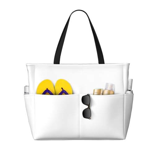 ShyHhts Einfarbige, weiße Strand-Reisetasche, Damen-Handtasche ist wasserdicht und sanddicht, geeignet für Reisen, Strandurlaub usw., schwarz ShyHhts Einfarbige, weiße Strand-Reisetasche, Damen-Handtasche ist wasserdicht und sanddicht, geeignet für Reisen, Strandurlaub usw., schwarz von ShyHhts