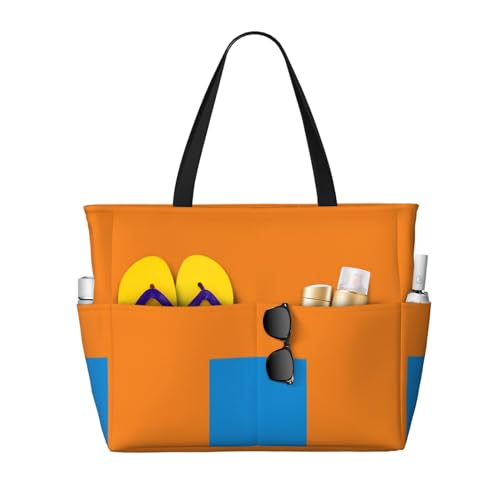 ShyHhts Einfarbige blaue Strand-Reisetasche, Damen-Handtasche ist wasserdicht und sanddicht, geeignet für Reisen, Strandurlaub usw. ShyHhts Einfarbige blaue Strand-Reisetasche, Damen-Handtasche ist wasserdicht und sanddicht, geeignet für Reisen, Strandurlaub usw. von ShyHhts