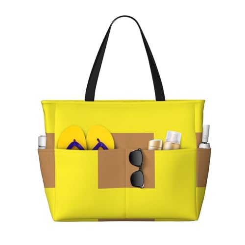 ShyHhts Einfarbige braune Strand-Reisetasche, Damen-Handtasche ist wasserdicht und sanddicht, geeignet für Reisen, Strandurlaub usw., schwarz ShyHhts Einfarbige braune Strand-Reisetasche, Damen-Handtasche ist wasserdicht und sanddicht, geeignet für Reisen, Strandurlaub usw., schwarz von ShyHhts