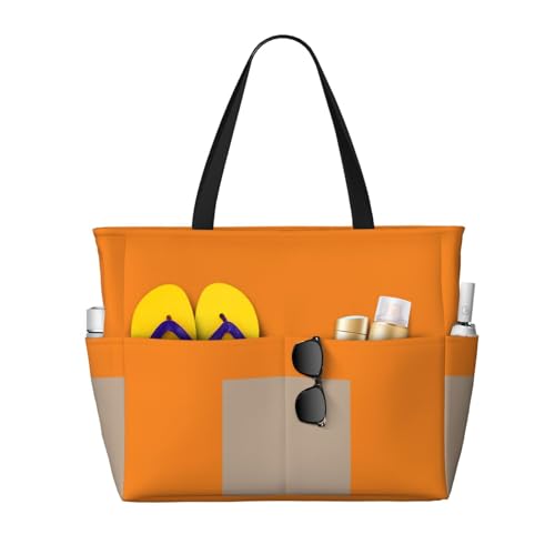 ShyHhts Einfarbige hellbraune Strand-Reisetasche, Damen-Handtasche ist wasserdicht und sanddicht, geeignet für Reisen, Strandurlaub usw. ShyHhts Einfarbige hellbraune Strand-Reisetasche, Damen-Handtasche ist wasserdicht und sanddicht, geeignet für Reisen, Strandurlaub usw. von ShyHhts
